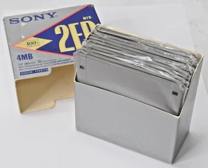 Disquettes Sony MFD-2ED extra haute densité ED 2,88 Mo 4 Mo 3,5" quantité 10 BOITE OUVERTE - Photo 1/3
