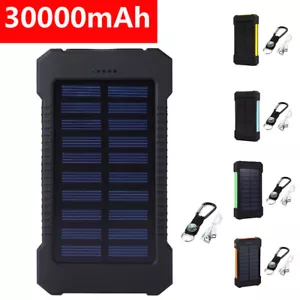 Solar Battery Power Bank 30000mAh For Mobile Phone External Battery Charger Port - Picture 1 of 17