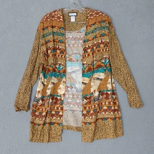 Made In USA Eddny Spiegel Estyle Size L Womens Open Front Egyptian Tunic Top - Picture 1 of 9