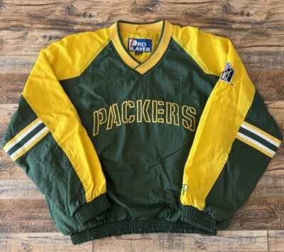 Vintage Pro Player Lined Green Bay Packers Pullover Jacket Windbreaker Men’s L - Image 1 of 4