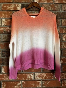 Lou & Grey Cover Up Top Ombré Open Weave Mesh 100% Cotton Long Sleeve Sz XS - Picture 1 of 9