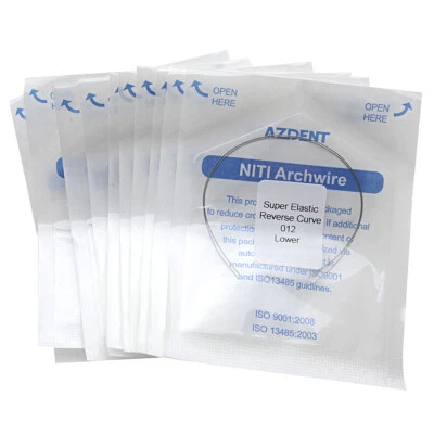 10X AZDENT Dental Orthodontic Super Elastic NITI Reverse Curve Round Arch Wire - Image 1 of 4