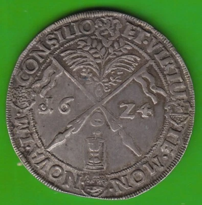 Coin Taler Hessen-Kassel Sand Timer Taler 1624 Pretty nswleipzig - Image 1 of 3