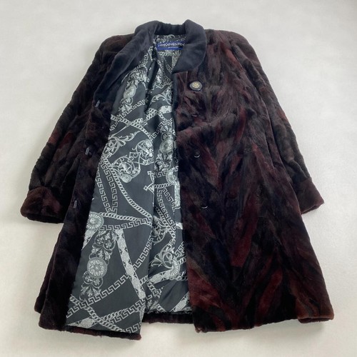 SAINT LAURENT (YSL) w2096 Cappotto di pelliccia Yves Saint Laurent VISONE SAGA visone tosato design fantasia