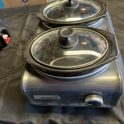 Crock-Pot SCCPMD1-CH Hook Up Double Oval Connectable 2 1-Quart Slow Cookers Pots - Image 1 of 4