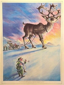 Dibujos animados navideños Elfos Ingeniería genética reno mutante dibujos animados vintage 1980 - Imagen 1 de 5