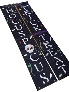 Halloween Trick or Treat Hocus Pocus Waterproof Porch Banner Set 13 x 77 - Picture 1 of 5