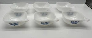 Crown Pyrex Blue Paisley Set 6 Serving Bowls 3 With Prints 3 Blank Vintage - Picture 1 of 16