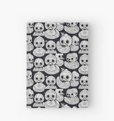 Halloween Rubber Duck Classic Notebook, Hard Cover Sugar Skulls Rubber Duck - Image 1 of 4