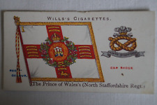 Regimental Colours Caps Badges 1907 Pre WWI Wills Card North Staffordshire Regmt