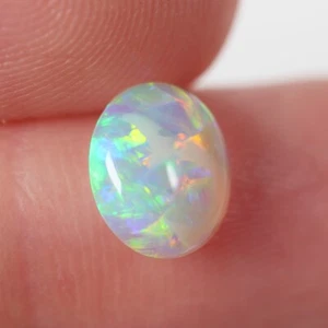 0.87ct Natural Solid Opal, 7 x 8 x 2.7 mm Polished Australian Light Opal - Picture 1 of 7