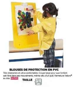 KINDERSCHUTZBLUSE SCHÜRZE AUS GELBEM PVC KINDERGARTEN - Bild 1 von 5