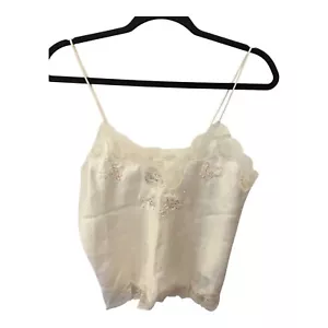 Camisola Etienne Floral Encaje Ribete Marfil Mujer Talla M Bordada Con Cuentas - Imagen 1 de 9