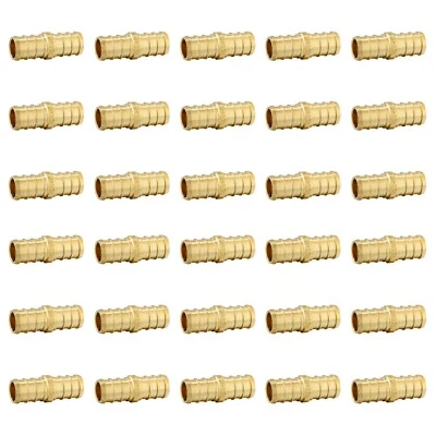 30 PCS EFIELD 1/2" Pex Straight Coupling Brass Crimp Fitting, Lead Free-NSF - Image 1 of 4