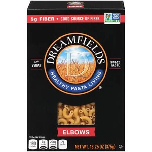 Dreamfields Healthy Pasta Living Elbows Pack de 6 veganos sin OGM 13,25 onzas - Imagen 1 de 6