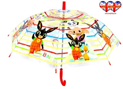 Kids Umbrella, Official Bing Bunny Transparent Umbrella, Open Automatic Umbrella