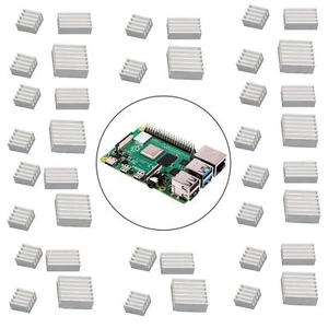 40tlg Kühlkörper Set für Raspberry Pi 4 Modell B 4B silber Heatsink Kit - Bild 1 von 9