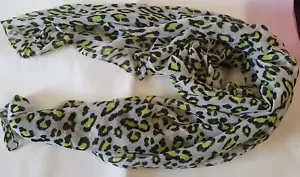 Leichter gelber Leopardenmuster Animal Print Damen Mode Schal 170 cm x 70 cm UKSeller - Bild 1 von 3