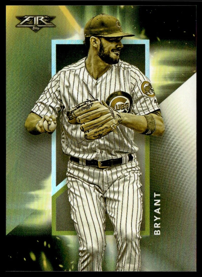 2019 Topps Fire #EF-20 Kris Bryant En Fuego Gold Minted Chicago Cubs - Image 1 of 2
