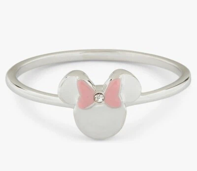 Anillo con lazo rosa Pura Vida x Disney Minnie Mouse con piedra de cristal - talla 7, plateado Foto 1 de 2