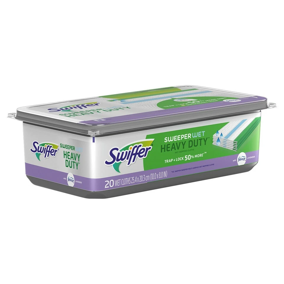 Paños de fregar Swiffer Sweeper húmedos de alta resistencia, aroma a lavanda 20 unidades Foto 1 de 1