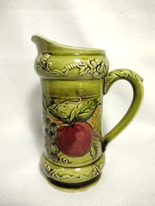 Geo Z Lefton Apfel Birne Weinrebe Keramik Krug Milchkännchen 4458 Japan Vintage - Bild 1 von 10