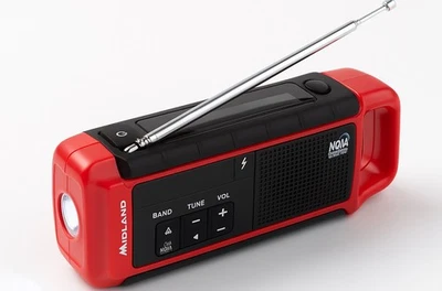 Midland ER210 Emergency Crank Weather Radio Alert Solar Hand Crank USB Charger - Image 1 of 4