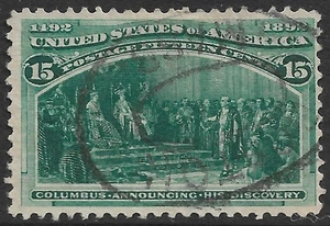 Estados Unidos #238 15c. Columbus Anunciando Edición Discovery Usado Muy Bien - Imagen 1 de 2