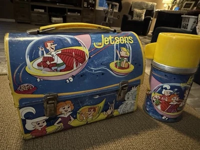Termo lonchera Jetsons 1963 vintage con termo de alta calidad Hanna Barbara Foto 1 de 4