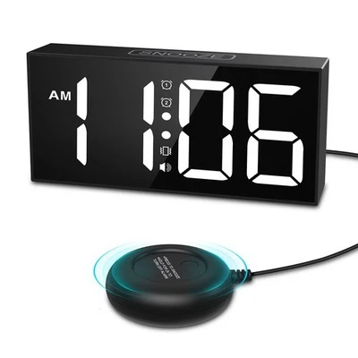 Vibrating Alarm Clock 7.5in  Display LED Clock Loud Alarm Clock with Bed3187 - Image 1 of 4