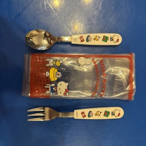 Hello Kitty Spoon And Folk Set Sanrio Japan 1976  1983 - Picture 1 of 19