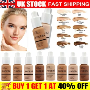 PHOERA Foundation Concealer Full Coverage Makeup Matte Brighten Long Lasting UK - Picture 1 of 22