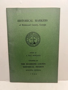 Vintage 1966 Historical Markers Of Richmond County Pamphlet BOOK Augusta GA - Imagen 1 de 6