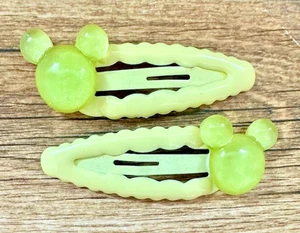 Mädchen grün Süßigkeiten Druckknopf Haarspangen Haarspangen Mickey Mouse Glitzer Paar 2 RTS - Bild 1 von 1