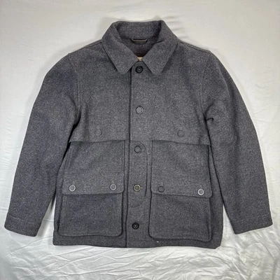 Vintage L.L. Bean Wool Double Mackinaw Jacket Coat Charcoal Gray Men's L Winter - Image 1 of 4