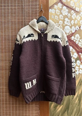 Warehouse Co. Cowichan Wool Knit Alaska Zip Sweater Jacket Size 38 Made In Japan - Image 1 of 4