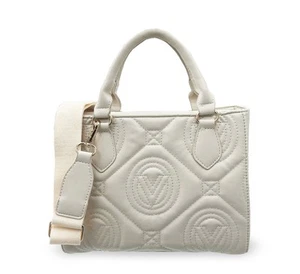 Bolso de Mano Valentino Orlandi Acolchado Blanco Hueso con Asa Superior y Correa para el Hombro Nuevo con Etiquetas - Imagen 1 de 19