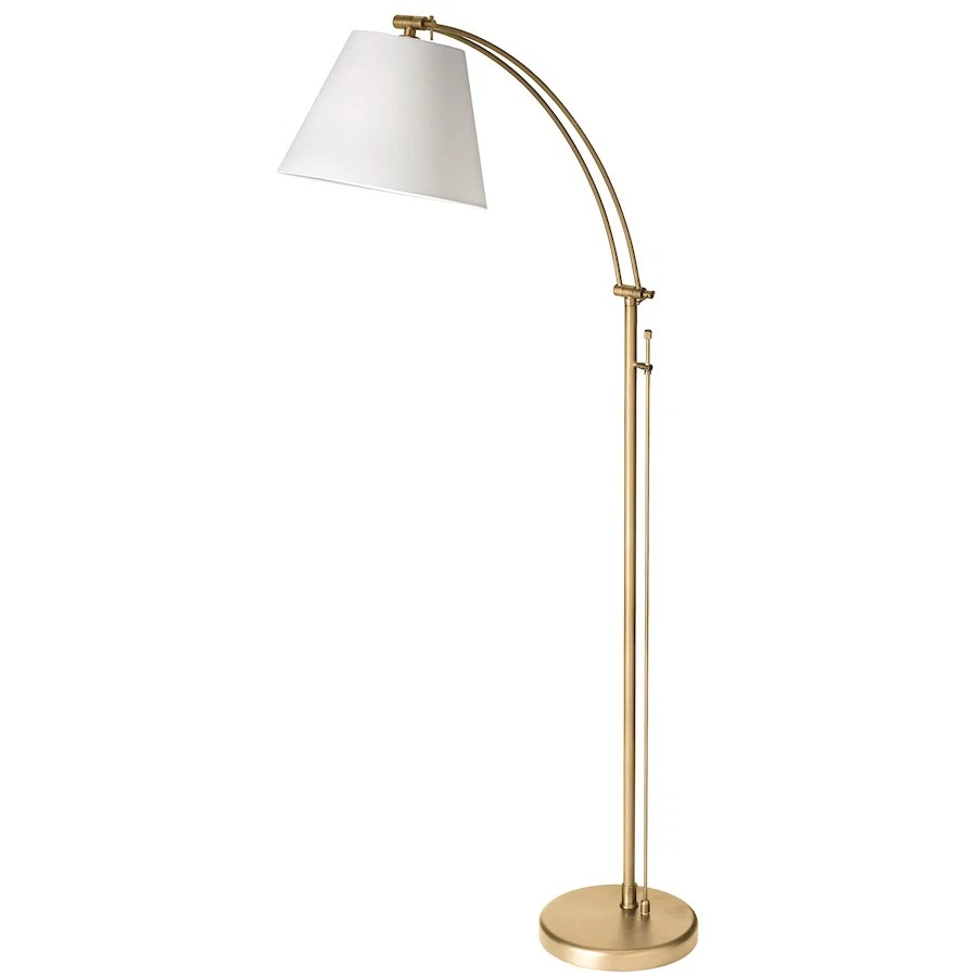 Dainolite Felix 1 Light Adjustable Floor Lamp, Brass/White - DM2578-F-AGB - Image 1 of 1