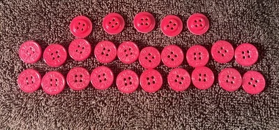 25 LEVI'S NOS Replacement RED Extra Spare Shirt Buttons Acrylic 5/8” FREE SHIP - Image 1 of 3