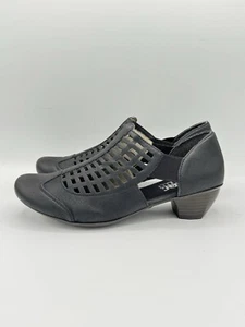 Rieker Womens Shoes Mariah Size 8M EU 39 Black Slip On Bootie Pump Leather - Picture 1 of 8
