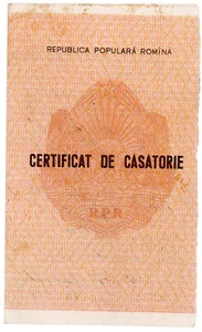 Romania, 1960, Vintage Marriage Certificate - RPR - Picture 1 of 3