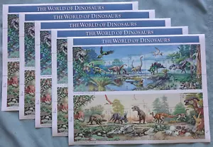 Five Sheets x 15 = 75 THE WORLD OF DINOSAURS 32¢ US Postage Stamps USA Sc # 3136 - Picture 1 of 6