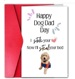Dog Dad Funny Happy Birthday Fathers Day From The Dog - Greeting Card Envelope - Picture 1 of 3