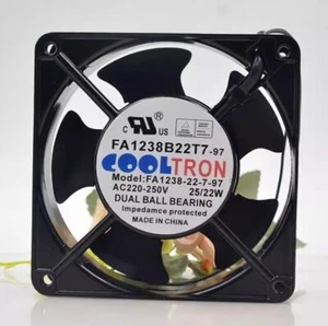 1PCS New COOLTRON FA1238-22-7-97 Cooling Fan AC220V-250V 25/22W 12038 2Pin - Afbeelding 1 van 2