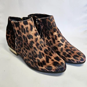 Bamboo Womens Leopard Print Velvet Ankle Bootie 8 Stardom Western Chelsea Boots - Picture 1 of 12