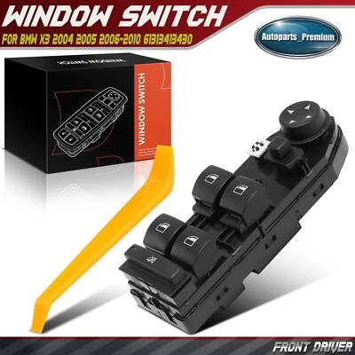 Interruptor de ventana eléctrica del conductor delantero izquierdo para BMW X3 2004 2005 2006-2010 61313413430 Foto 1 de 4