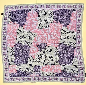 Art of the Scarf The Rack Schal 31 "x 31" Hergestellt in Japan Elefant Lila Blau - Bild 1 von 9
