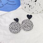 Playful Round Polka Dot Print Earrings Chic Circle Pattern Jewelry Holiday Gift