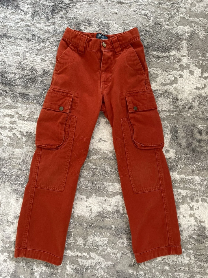 POLO Ralph Lauren Boys Girls Cargo Orange Pants Size 6 - Image 1 of 4
