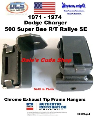 Dodge Charger 1971-1974 cromo punta de escape perchas 3466199 MoPar EE. UU. NUEVO Foto 1 de 2
